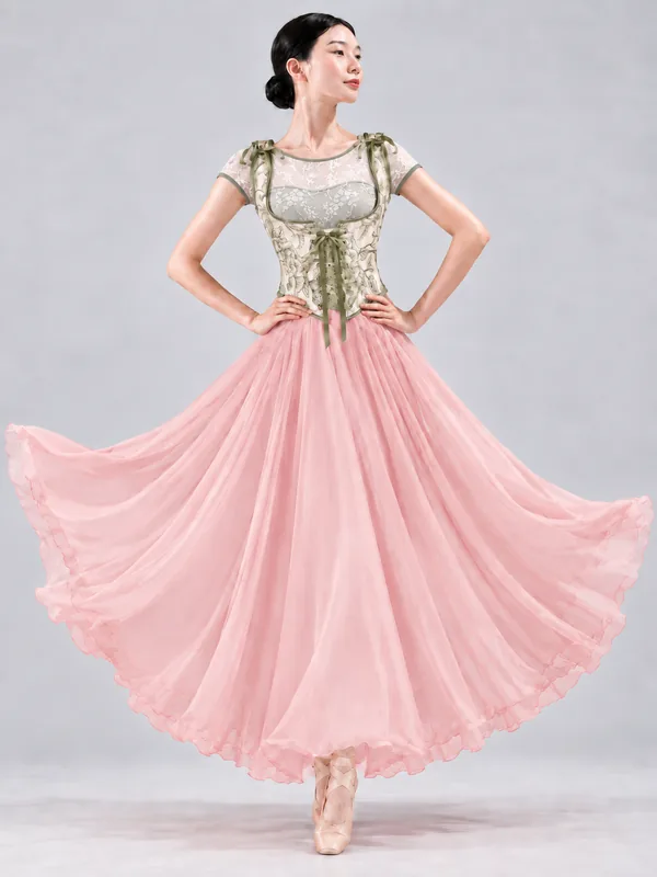 Pink skirt outfit mockup
